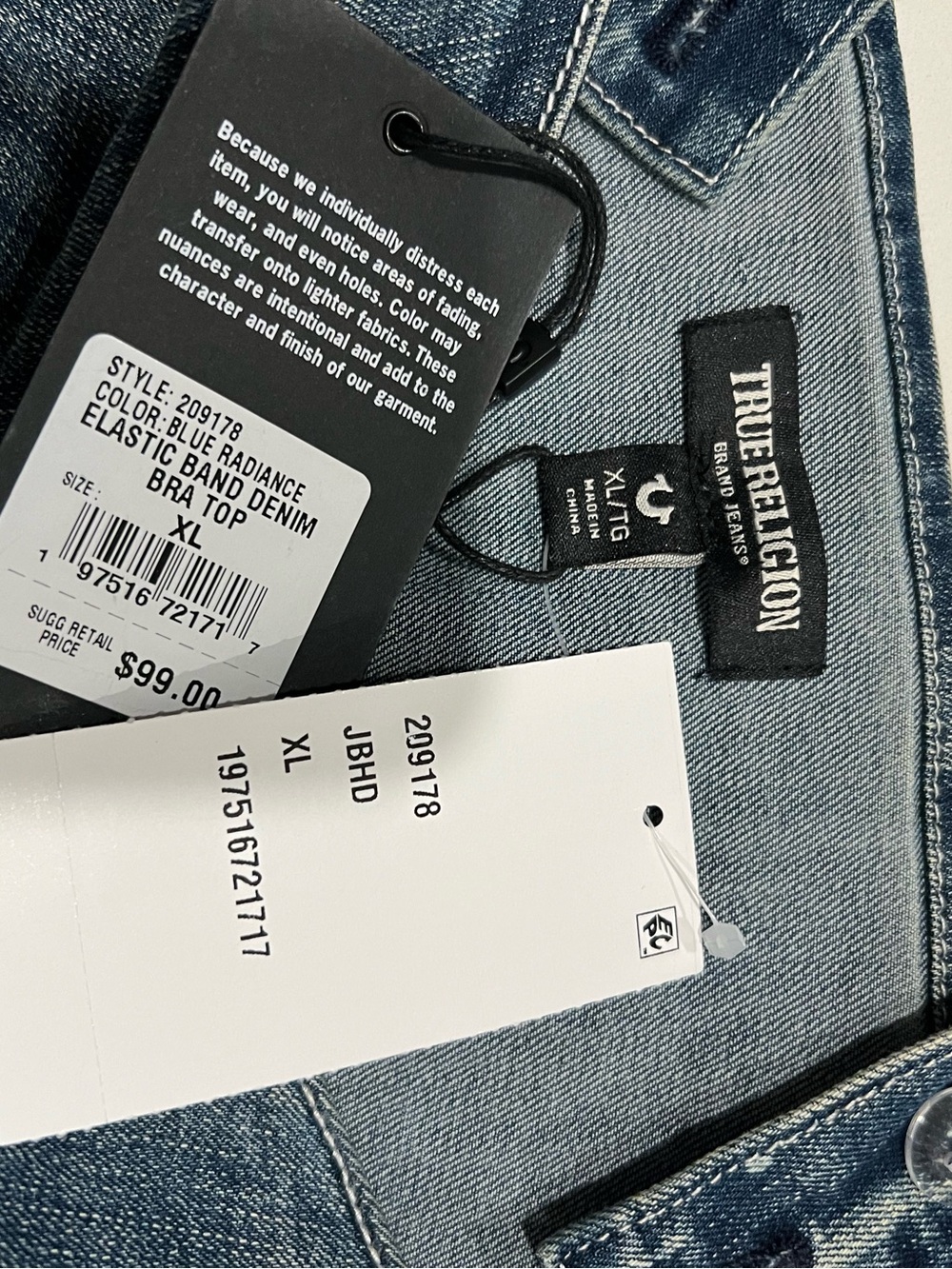 True Religion Denim Bralette in Medium Blue (Item #150) - Picture 6 of 12